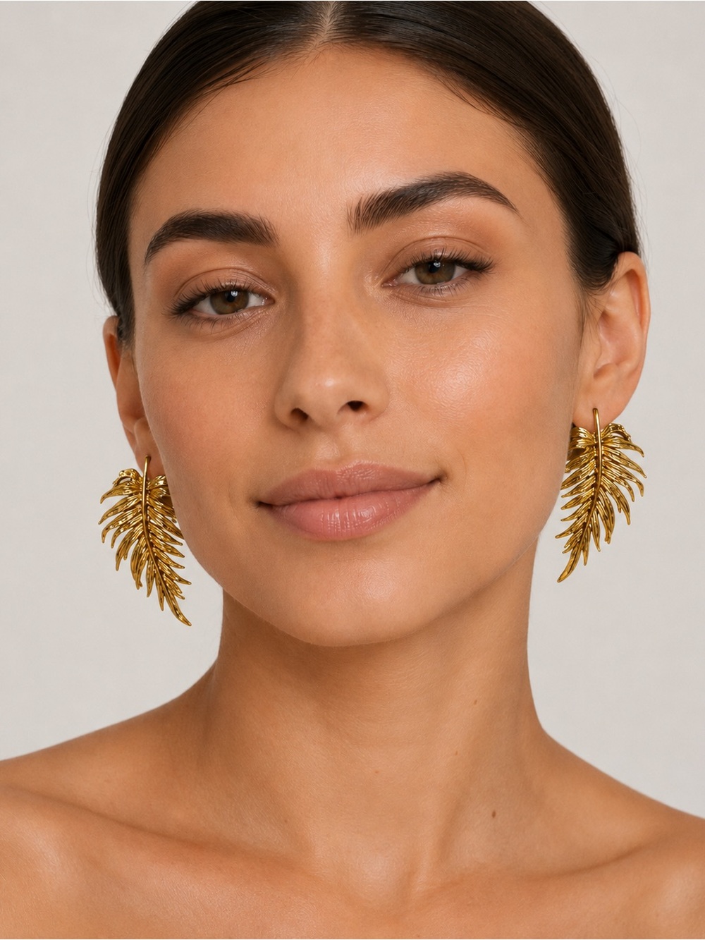 ZARA ARECA LEAF EARRINGS NWT
